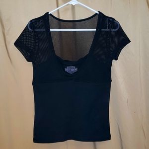 Make offer! Women's black mesh Harley Davidson tank shirt. Sz Sm. NWT.